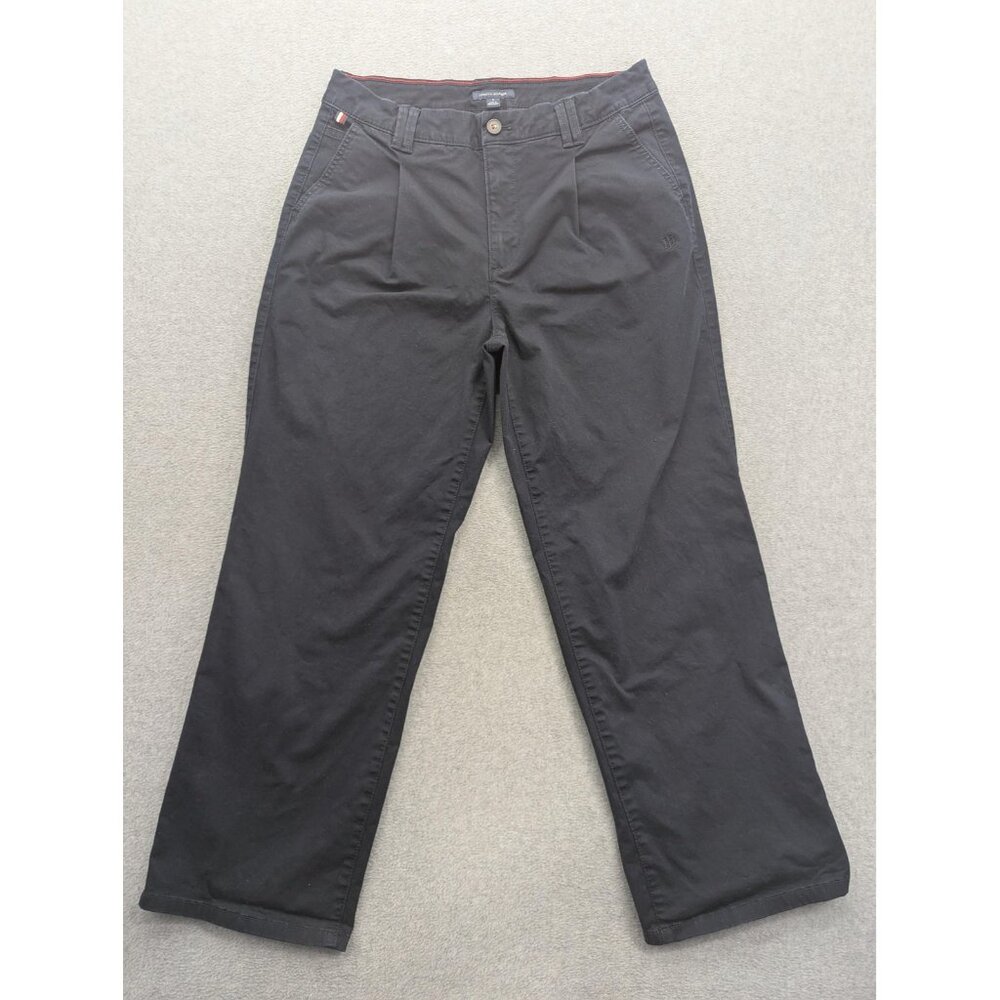 Tommy Hilfiger Pants Womens 8 Black Chino Straight Leg Ankle Stretch Casual